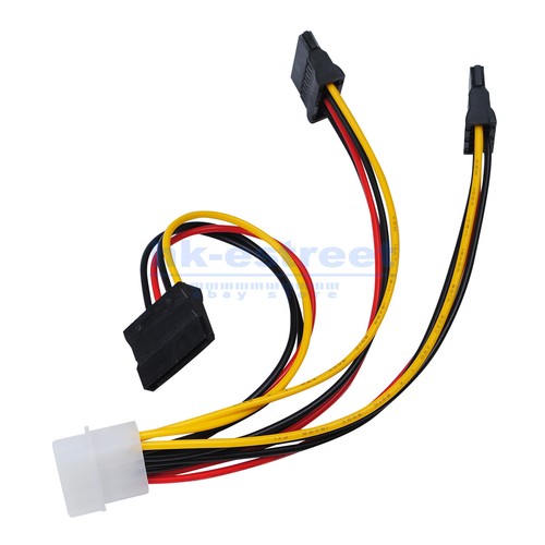 4Pin IDE Molex to 3 Serial ATA SATA Power Splitter Extension Cable Connector 10X - 第 8/15 張圖片