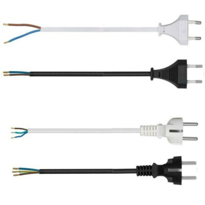 Anschlussleitung Zuleitung mit Schuko oder Euro Stecker Netzkabel Stromkabel