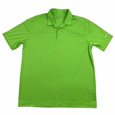 Nike Golf Polo Shirt Mens Large Green Dri-fit Short Sleeve Vertical Mesh