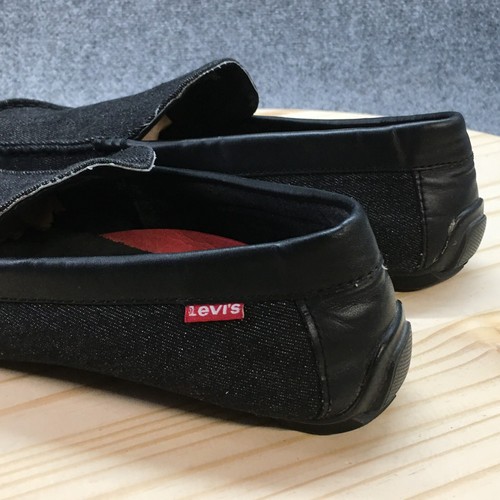 Levis Slippers Mens 11 Slip On Moccasins Black Canvas Comfort Moc Toe Low - 第 8/16 張圖片