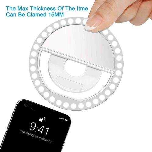Portable Selfie LED Ring Fill Light Camera Flash for iPhone iPad Android Phone - 第 5/21 張圖片