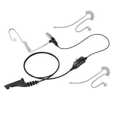 1-Wire Clear Coil Surveillance Kit for Motorola APX4000 XPR7350E w/ 2 Extra Tube