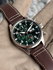 2025 IWC Pilot s Chronograph 43mm IW378005 Stainless Steel Green Dial