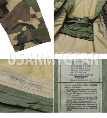 US Army Cold Wet Weather Gen 2 II ECWCS Woodland Goretex Parka