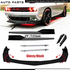 For Dodge Challenger SXT Front Bumper Lip Body Kit Spoiler Splitter Side Skirt
