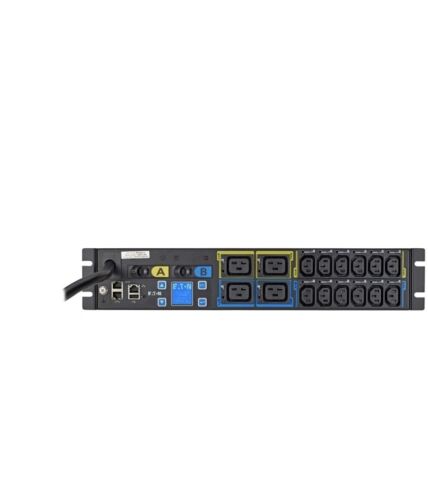 EATON Metered Rack PDU, Model 2U EMIU05-10, 16 Port, (Used, Lot of 1)