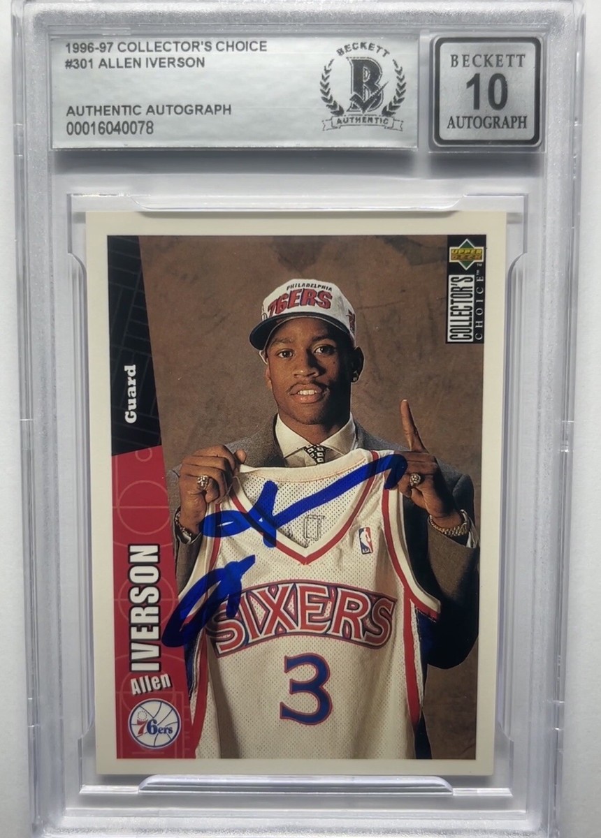 Allen Iverson Signed 1996-97 Collector's Choice #301 Rookie Card