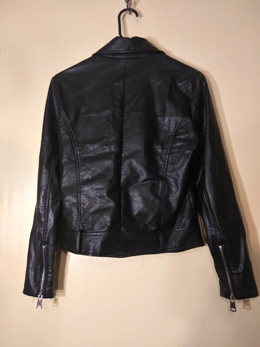 ELODIE NORDSTROM WOMENS SIZE S MOTO JACKET BLACK FAUX LEATHER eBay