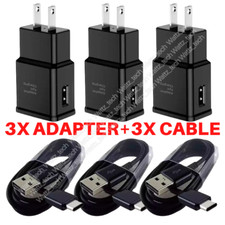 3PACK Fast Wall Charger Type-C Cable For Samsung Galaxy A71 A52 A32 5G A12 A02s