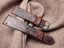 Cinturino 22mm artigianale Cuoio Marrone Fibbia 18 mm Made In Italy (221824)