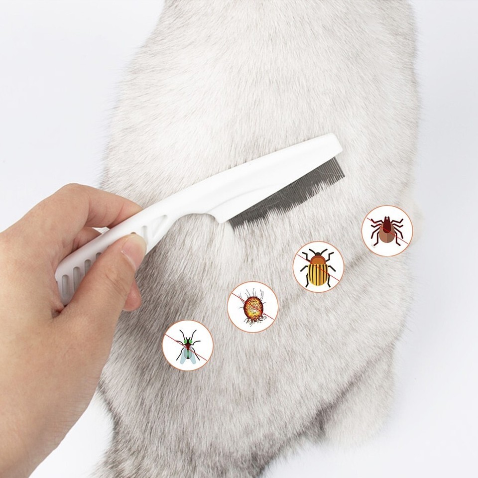 Pet Dogs Comb Remove Fleas Lice Stainless Steel Comb Dog Cats Hair