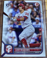 2022 Bowman Luke Williams #11 Rookie Card Philadelphia Phillies MLB Baseball NM. rookie card picture
