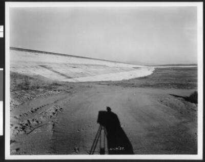 Inside Of The Cajalco Reservoir Showing The Height Of The Levee N - Old Photo