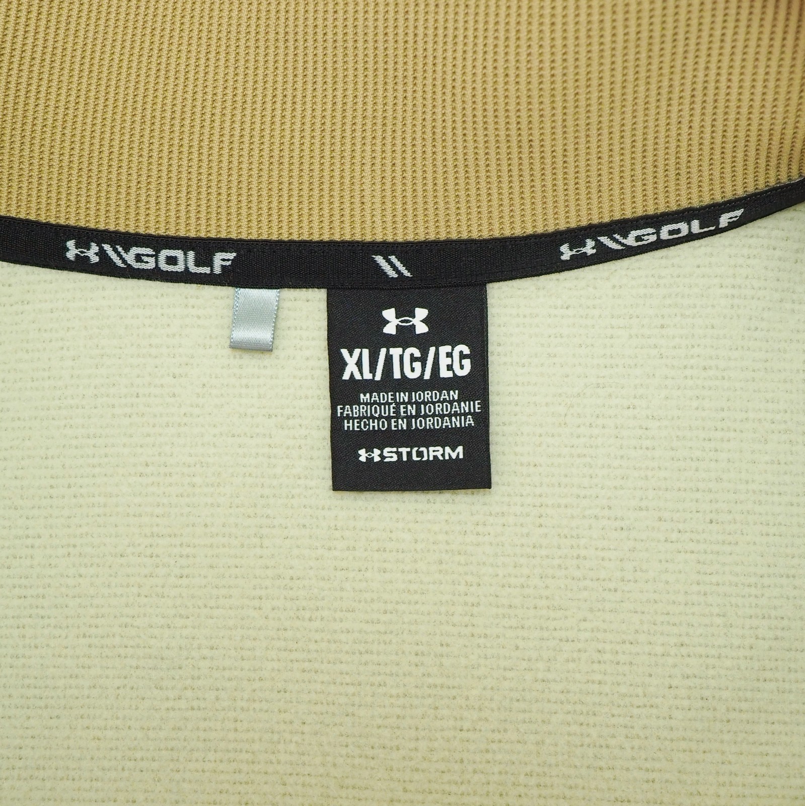 Under Armour Drive Storm Fleece Pullover Golf Sweater Mens XL Khaki Brown Mock thumbnail 5