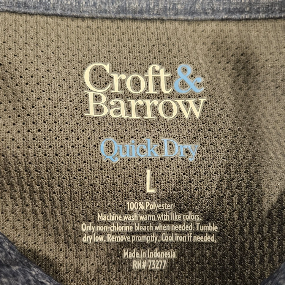 Croft & Barrow Shirt Mens Large Blue Quick Dry Short Sleeve - Image 2 of 4