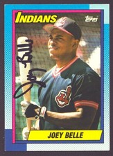 JOEY BELLE 1990 Topps #283 AUTOGRAPH RC Signed INDIANS AUTO Rookie ALBERT