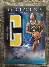 2024-25 Origins Basketball Tristen Newton Rookie Letter Patch Auto #8/15 Pacers