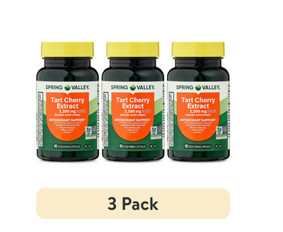 Spring Valley Tart Cherry Extract 1200mg 90 Capsules Antioxidant Support, 3pk