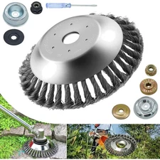 8 Inch Steel Wire Rotary Weed Brush Cutter Trimmer Head for Weed Cutter Eater...
