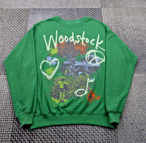 Woodstock 1969 Music Festival Peace Love Green Sweatshirt Adult- Small - Picture 2 of 12