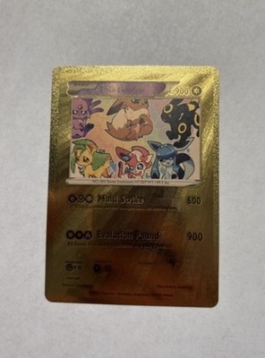 EEVEE EVOLUTIONS Gold Foil HP900 Fan Art Multi Strike Display Card Mint/NM