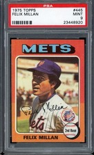 1975 Topps Baseball #445 Felix Millan PSA 9