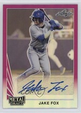 2021 Leaf Metal Draft 1990 Leaf Auto Pink Rainbow /20 Jake Fox #LA-JF1 Auto nd3