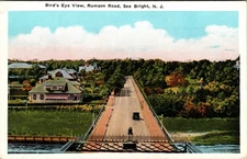 Postcard Birds Eye View Rumson Road Sea Bright New Jersey Unposted