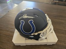 Jonathan Taylor Autographed Indianapolis Colts Flat Black Mini Helmet Fanatics 