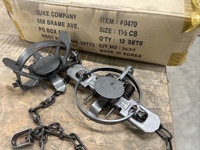 1 Dozen, 12 1 1/2 Coil Spring Traps  Raccoon Fox Mink Nutria Muskrat Trapping