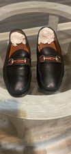 Black Gucci Men’s Horsebit 1953 Flat Loafer Shoe, Size 10