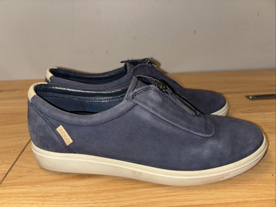 Ecco Soft Womens Zip II Sneaker Shoes Blue Size 38