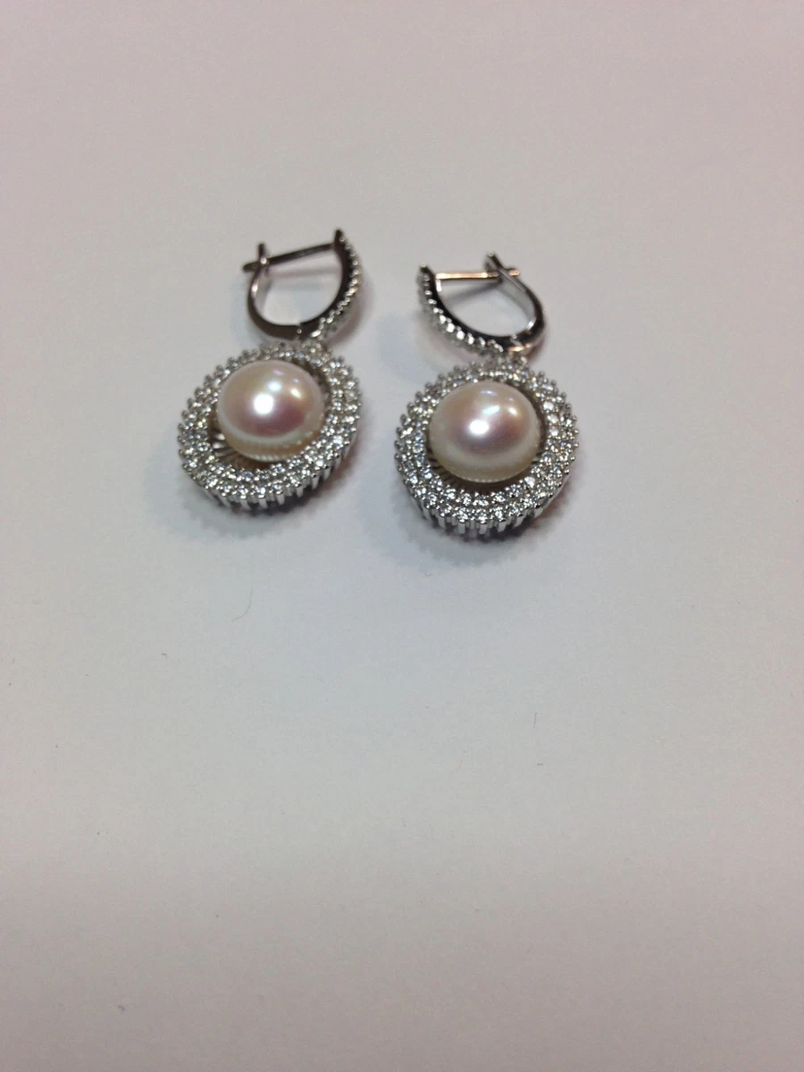 LeahMaria Orecchini A Doppia Perla Front/Back, 2 Pezzi, Perle Bianche, Diametro 0.7 Cm (Davanti) E 1.5 Cm (Dietro), Regalo Per Donna - 5