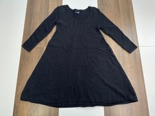 American Eagle Womens S Black Rib Knit Sweater Dress Long Sleeve A Line Cotton
