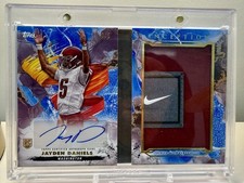Jayden Daniels 2024 Topps Inception Genesis Auto Relic Book Card 3/5 Nike Swoosh