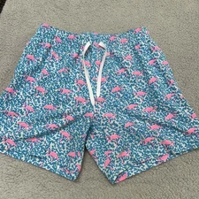 Chubbies Swim Trunks Mens Size Large Beach Swimwear Flamingos