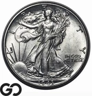 1943 Walking Liberty Half Dollar, Lustrous Choice BU++
