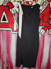 Calvin Klein Bow Tie Design Sheath Dress, Black & White, Size 4