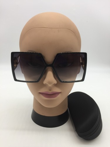 Dior Women's Square Oversized Black Designer Sunglasses 62-17-142 Grey Lens