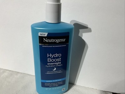 Neutrogena Hydro Boost Overnight Hydration Cream with Hyaluronic Acid 16 oz New