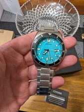 Citizen Eco-Drive Marine Sport Watch - Turquoise Blue Dial - AW1760-81W - New