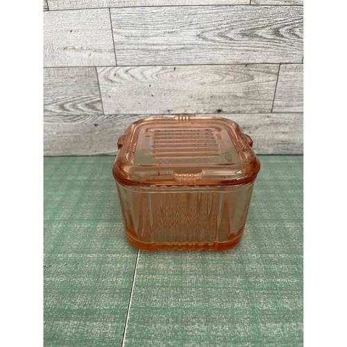Vintage Federal Pink Depression Glass Refrigerator Dish