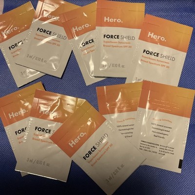 Lot of 10 Hero Cosmetics Force Shield Superbeam Sunscreen Spf 30 Expired Sample