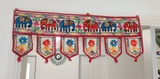 Indian Toran Elephant Door Valance Tapestry Cotton Wall Hanging Ethnic Topper