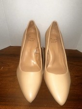A New Day Tan Nude Beige Dress Shoes Heels Pumps Women's Sz 6 Wide W Adt50 Jen