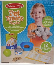 Melissa  Doug Pet Treats Play Set 12 Pcs Kids Toy With Plush Cat  Accessories
