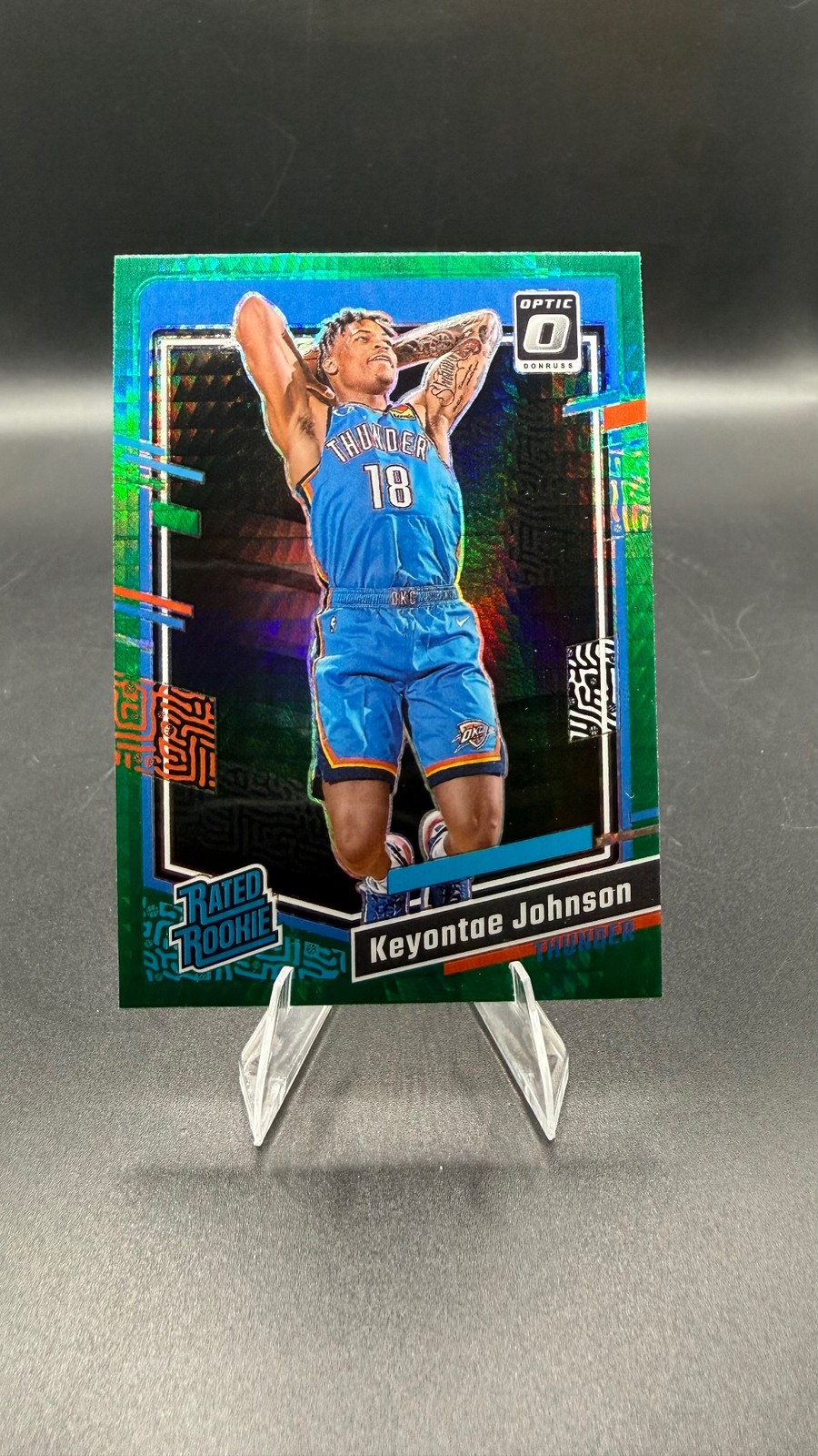 2023-24 Donruss Optic Keyontae Johnson Hyper Green RC #237 Thunder