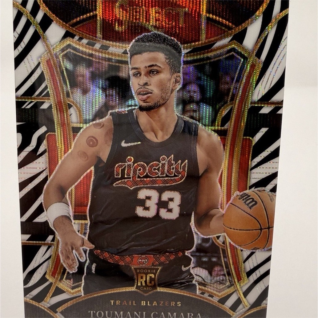 Toumani Camara 2023-24 Panini Select Zebra Prizm Mezzanine Rookie #301 Blazers