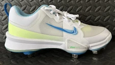 Nike Force Trout 9 Pro Cleats Baseball White Volt Blue FRESH FQ7941-100 Men Sz 7