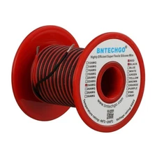BNTECHGO 24 Gauge Silicone Wire Spool Red And Black Each 50ft 2 Separate Wire...